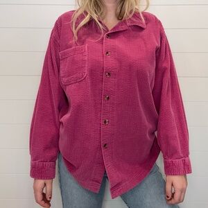 L.L.Bean Rose Pink Corduroy Button Shirt